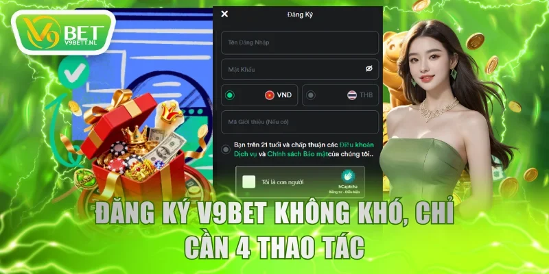 Đăng ký V9BET không khó, chỉ cần 4 thao tác