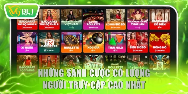 Những sảnh cược có lượng người truy cập cao nhất